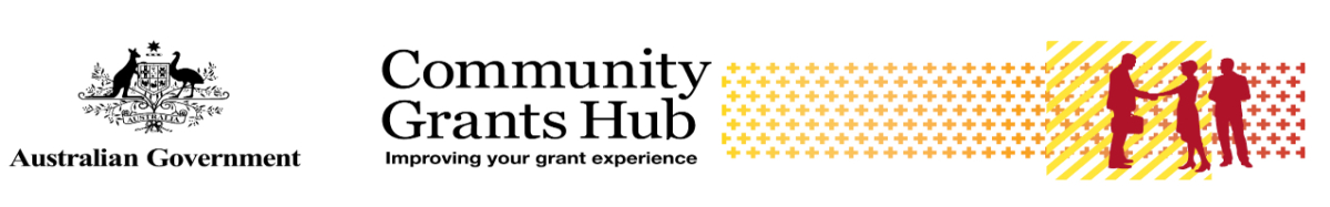 Australian Government Crest Community Grants Hub, Improving your grant experience logo